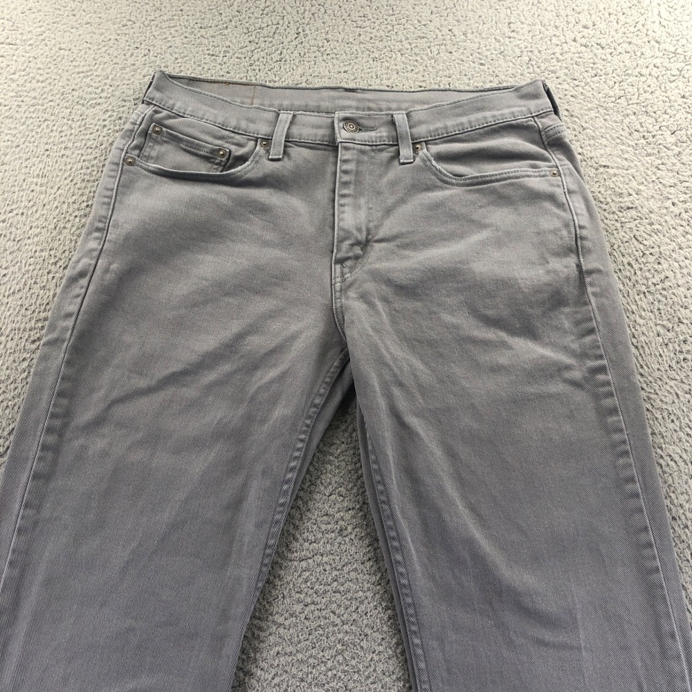 Levis Jeans Ment 33x34 Gray 514 Straight Fit Stretch Denim Light Wash Regular Fi